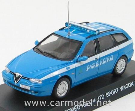 alfa romeo 156 2.4 jts sw polizia stradale - blue POLC033 Модель 1:43