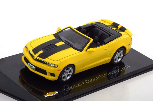 chevrolet camaro cabrio - yellow/black stripes CH77228-DIS Модель 1:43