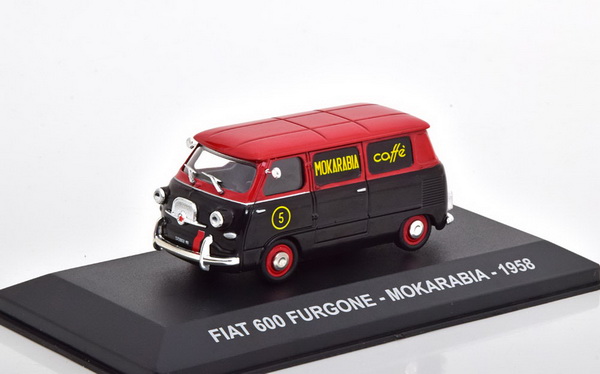 fiat 600 furgone «mokarabia» - black/red I84867 Модель 1:43