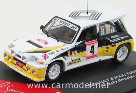 Модель 1:43 Renault 5 Maxi Turbo №4 2nd Principe de Asturias Rally (Carlos Sainz - Antonio Boto)