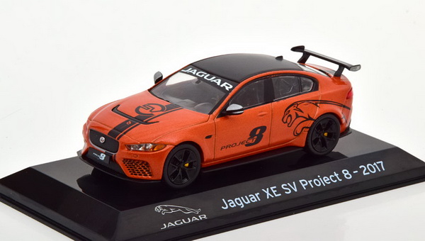 Jaguar XE SV Project 8 - orange/black SUP034 Модель 1:43