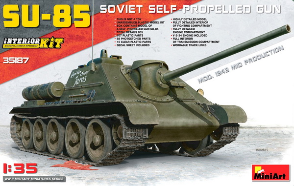 Модель 1:35 Су-85 образца 1943 г. (с полным интерьером)