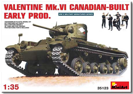 valentine mk vi Английский танк Канадского производства, аналогична mk iv kit MA35123 Модель 1:35
