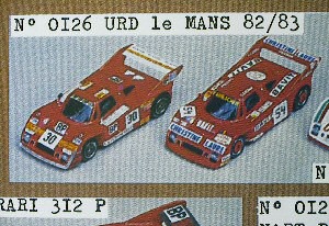 u. r. d. gr ~c~ rouge 24h le mans 1982 / 1983 (kit) MRK0126 Модель 1:43