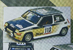 Модель 1:43 Renault 5 GT Turbo №113 Gr.N «Diac» 1° Tour de Corse (Jean-Pierre Deriu - Mariani) (KIT)