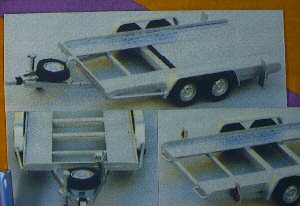 remorque porte auto double essieu avec rampes amovibles - ( en metal ) kit MRK0450 Модель 1:43