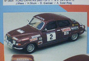 Модель 1:43 Saab 96 V4 Bordeaux 1° RAC №2 (Stig Lennart Blomqvist - Arne Hertz) (KIT)