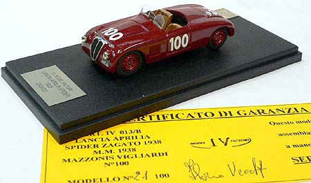 Модель 1:43 Lancia Aprilia Spider Zagato №100 Mille Miglia