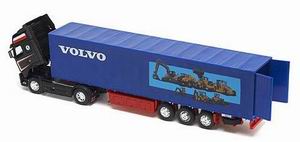 Модель 1:50 Volvo FH12 - black/curtainside trailer