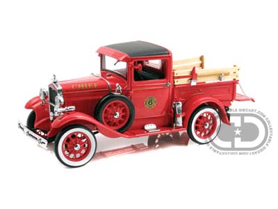 ford model a pickup firemen in red MOT11001 Модель 1:18