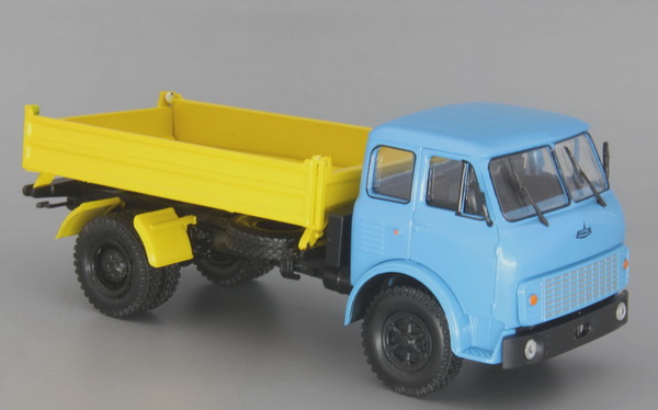 Модель 1:43 МАЗ-5111 самосвал с боковой разгрузкой - голубой/жёлтый