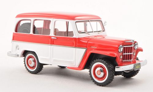Модель 1:43 Willys Jeep Station Wagon - red/white (L.E.500pcs.)