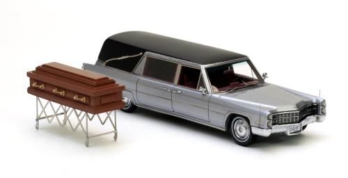 cadillac s&s hearse - black/silver (катафалк) NEO43897 Модель 1:43