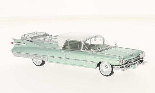 Модель 1:43 Cadillac Superior Flower Car (катафалк) - light green met/white