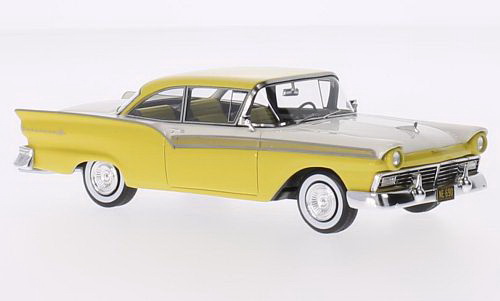 Модель 1:43 Ford Fairlane 500 Hardtop Coupe (2-door) - yellow/white