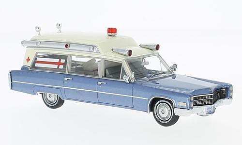 Модель 1:43 Cadillac S&S High Top Ambulance (скорая медицинская помощь) - blue met/white