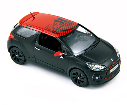 citroen ds3 racing (sebastien loeb) - matt black with red roof 155274 Модель 1:43