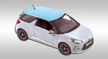 Citroen DS3 - white with blue boticcelli roof 155280 Модель 1:43