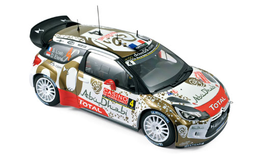 Модель 1:18 Citroen DS3 WRC №4 Rallye Monte-Carlo (Sebastian Loeb - Daniel Elena)
