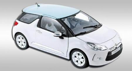 citroen ds3 - white with blue boticcelli roof 181540 Модель 1:18