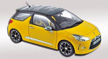 Модель 1:18 Citroen DS3 - pegase yellow/black roof