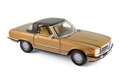mercedes-benz 300sl cabriolet (r107) 1986 byzanzgold metallic 183514 Модель 1:18