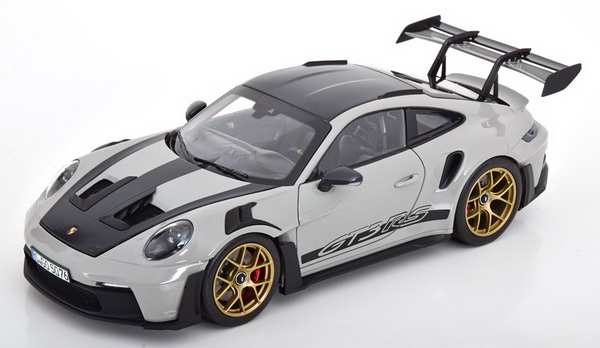 Porsche 911 (992) GT3 RS Weissach Package - 2022 - Light grey/Carbon (L.e. 504 pcs.) 183755 Модель 1:18