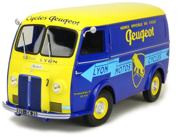 peugeot d4a фургон "cycles peugeot" 1956 blue/yellow 184710 Модель 1:18
