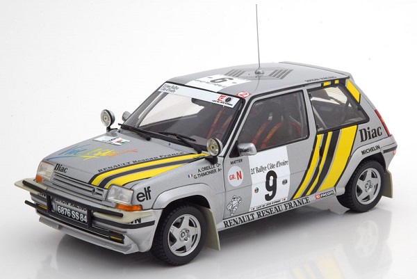 Модель 1:18 Renault Super Cinq GT Turbo №9, Rally Cote d´Ivoire 1989 mit Decals Oreille/Thimonier (Limited Edition 1000 pcs.)