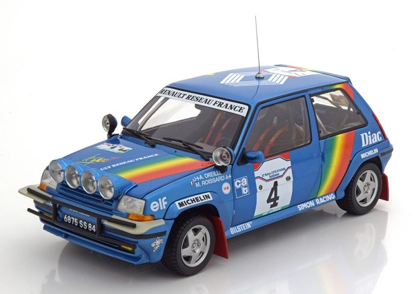 renault super cinq gt turbo №4, rally cote d´ivoire 1990 oreille/roissard (limited edition 1000 pcs.) 185199 Модель 1:18