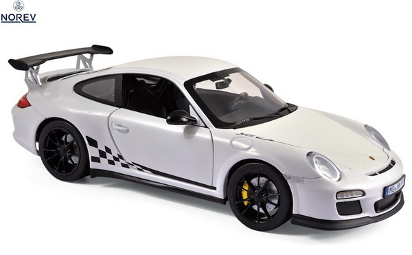 Модель 1:18 Porsche 911 GT3 RS (997) 2010 Whitеwith Black Stripping