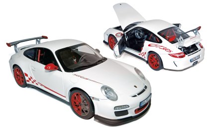 Модель 1:18 Porsche 911 GT3 RS - white/red deco