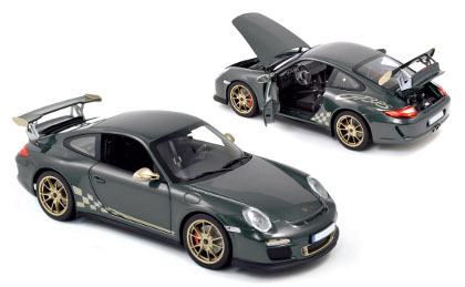Модель 1:18 Porsche 911 GT3 RS -dark grey/gold stripping