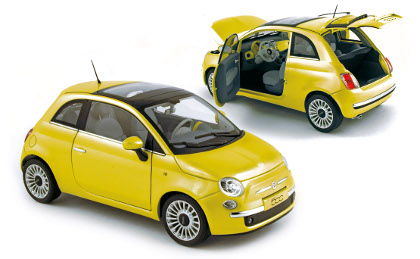 Модель 1:18 FIAT 500 Lounge - yellow