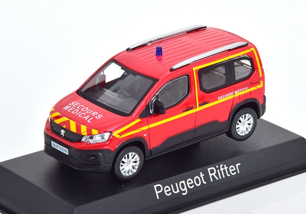 Модель 1:43 Peugeot Rifter Pompiers - Secours Medical 2019 Red