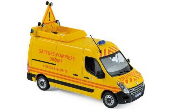 renault master iii "pompiers-vehicule securité" (транспортная пожарная безопасность) 2017 yellow 518768 Модель 1:43