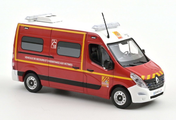 Renault Master Pompier VSAV Sapeurs Pompiers 66 (пожарная скорая медицинская помощь) - 2014 518787 Модель 1:43