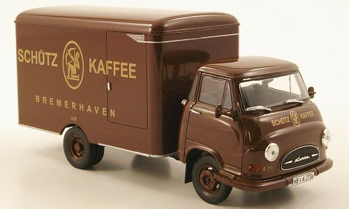 Модель 1:43 Hanomag Kurier Kofferwagen Sarotti «Schutz Kaffee Bremerhaven»