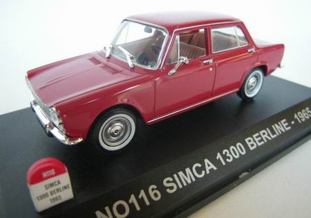 simca 1300 berline - red NO116 Модель 1:43