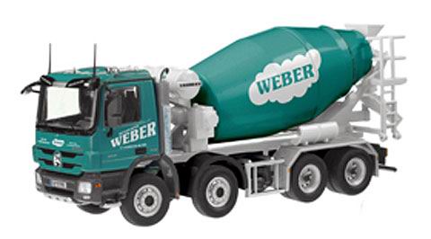 mercedes-benz actros (mp3) 8x4 truck mixer-weber 754-03 Модель 1:50