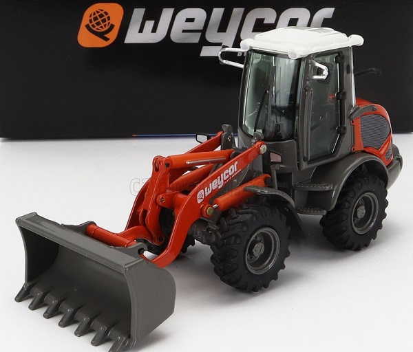 WEYCOR Ar420 Ruspa Gommata - Scraper Tractor Wheel Loader, Orange Grey BX884100 Модель 1:50