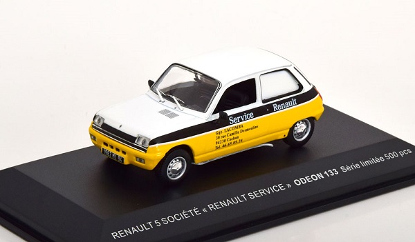 Renault 5 Societe Renault Service yellow/ white/ black (L.E.500pcs) ODEON133 Модель 1:43