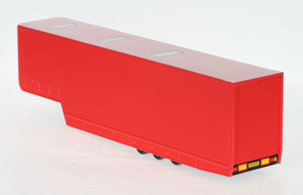 Модель 1:43 Trailer - Rimorchio Van Cassone Singolo Assistenza Corse Car Transporter - red