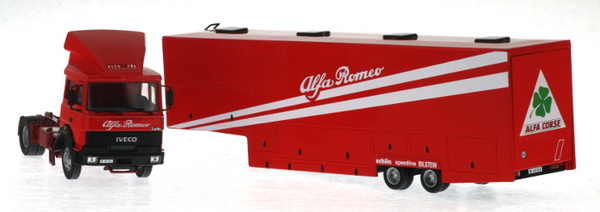 Модель 1:43 IVECO FIAT 190.38 Truck Car Transporter Alfa Romeo Corse