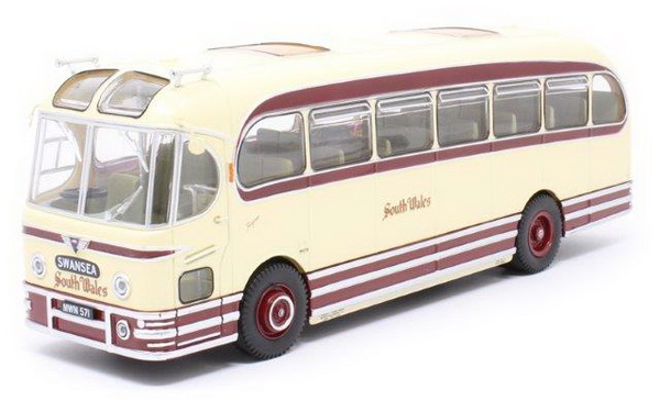 автобус aec reliance weymann fanfare "south wales" (oxford 25 years) 1954 beige/maroon 43WFA001 Модель 1:43