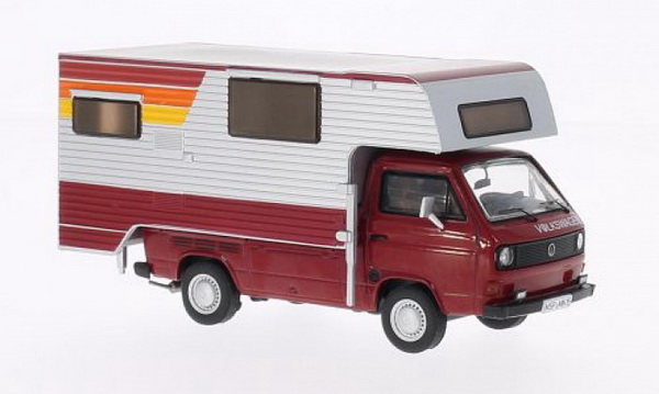 Модель 1:43 Volkswagen T3a Trailer Tischer-Camping - dark red/white (кемпер) (L.E.750pcs)