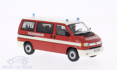 volkswagen caravelle t4 bus «feuerwehr» - red/white 13252 Модель 1:43