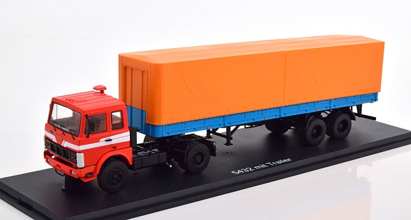 5432 trailer mit plane rad/orange/blue 47050 Модель 1:43