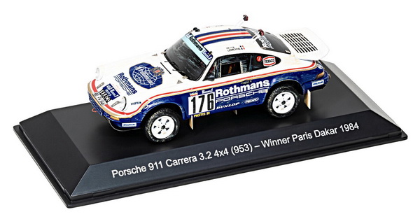 Модель 1:43 Porsche 911 (953) Carrera 3.2 №176 Winner Rallye Paris-Dakar 1984 (R.Metge - D.Lemoyne)