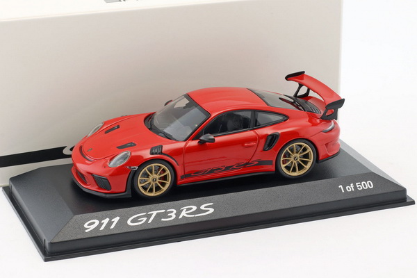Модель 1:43 Porsche 911 (991 II) GT3 RS - indian red/gold wheels (L.E.500pcs)